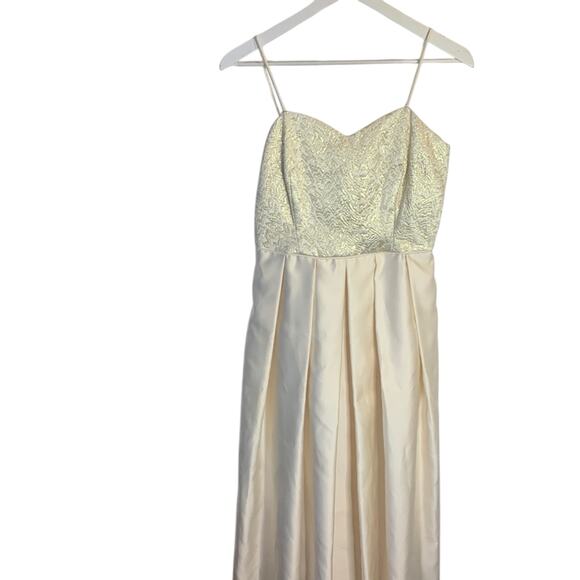 Vintage Ivory Full-length Sleeveless Formal Dress Gown W-749 Size 10 - Picture 1 of 8